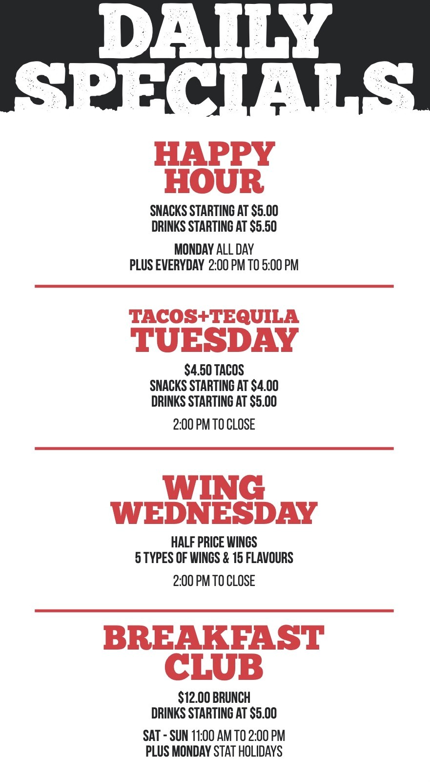 Leopold's Daily Specials 2025-05-13